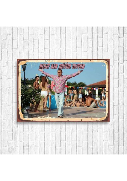 Şafak Sezer Kolpaçino Retro Ahşap Poster