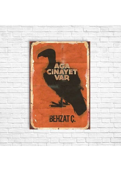 Trend Poster Behzat Ç. Retro Ahşap Poster