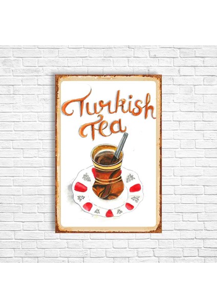 Çay Retro Ahşap Poster