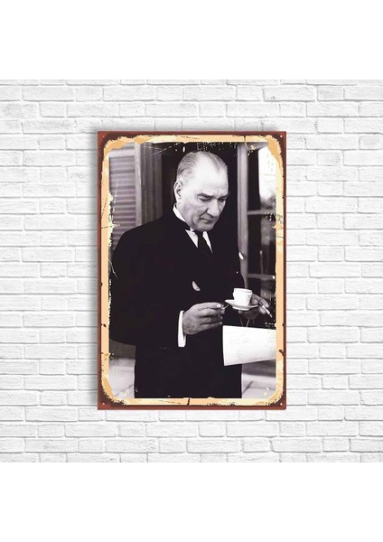 Trend Poster Atatürk Retro Ahşap Poster