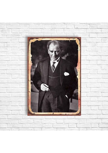 Trend Poster Atatürk Retro Ahşap Poster