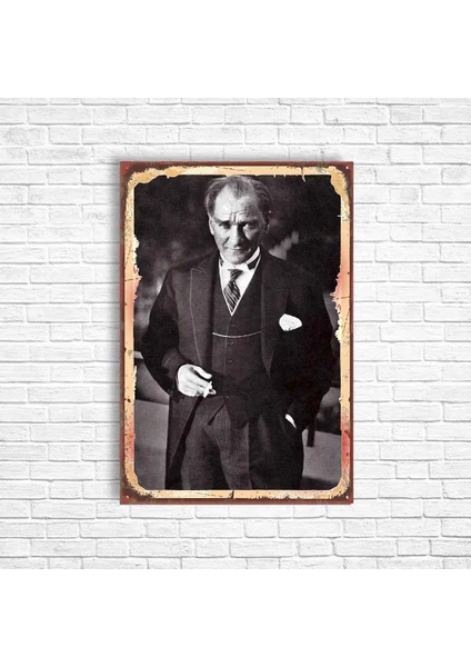 Trend Poster Atatürk Retro Ahşap Poster