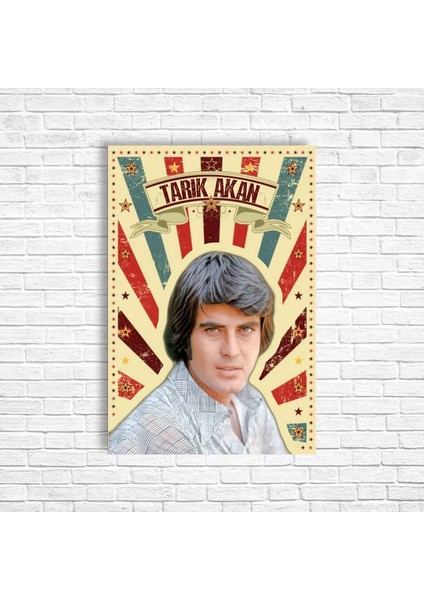 Tarık Akan Yeşilçam Retro Ahşap Poster