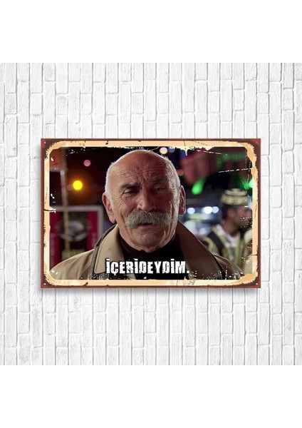 Tuncel Kurtiz Ramiz Dayı Retro Ahşap Poster