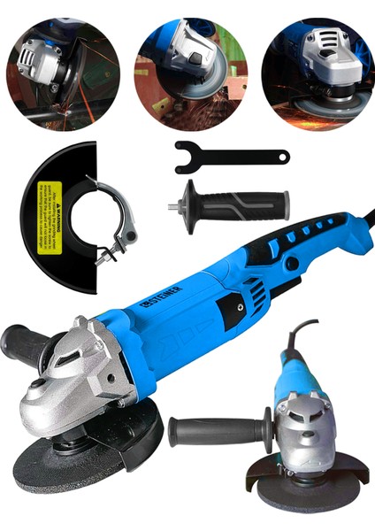 Alman 3000 Watt Devir Ayarlı Sjs Çift Metal Dişli Şanzuman Demir Metal Kesme Taşlama Makinesi 125MM