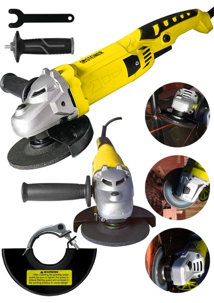 Alman 3000 Watt Devir Ayarli Sjs Çift Metal Dişli Şanzuman Demir Metal Kesme Taşlama Makinesi 125MM
