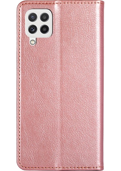 Samsung Galaxy A22 5g Gül Altın Için Gloss Yağ Deri Kılıf fırsatları