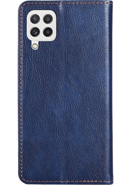 Samsung Galaxy A22 5g Mavi Için Parlak Yağ Deri Kasası modelleri