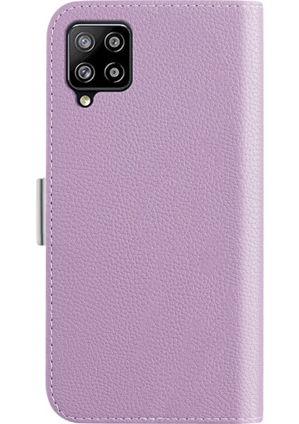 Samsung Galaxy A22 4g Light Mor Için Litchi Doku Kılıfı modelleri