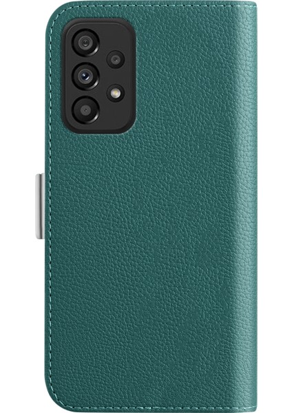 Samsung Galaxy A73 Koyu Yeşil Için Litchi Doku Kılıfı(Yurt Dışından) fırsatları