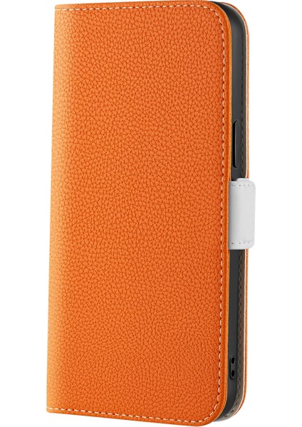 Samsung Galaxy A73 Orange Için Litchi Doku Telefon Kılıfı - Turuncu (Yurt Dışından)