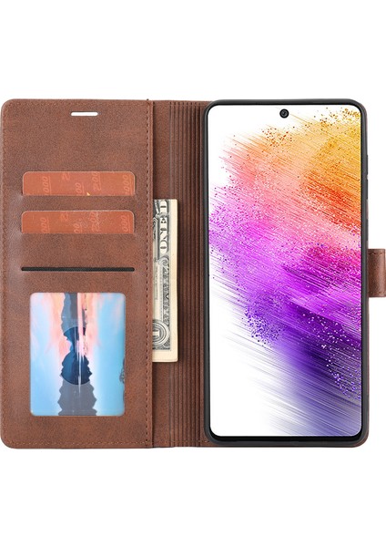 Samsung Galaxy A73 5g Kahverengi Için Clic Deri Telefon Kılıfı fırsatları