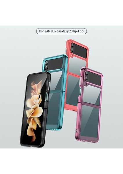 Samsung Galaxy Z Flip4 5g Mavi Için Renkli Akrilik + Tpu Kasası