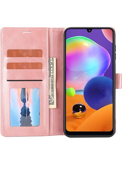 Samsung Galaxy A31 Pembe Için Clic Deri Telefon Kılıfı fırsatları