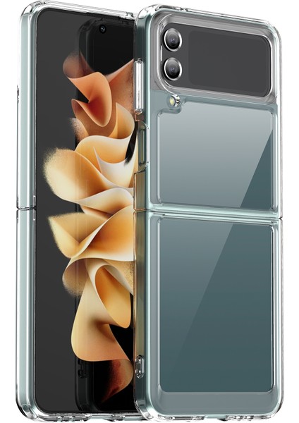 Samsung Galaxy Z Flip4 Için Renkli Akrilik + Tpu Kasası 5g Şeffaf
