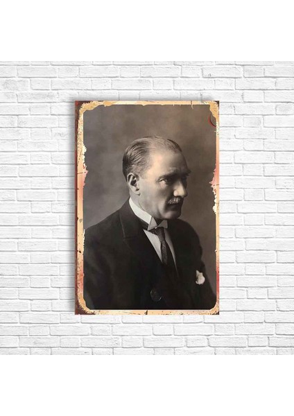 Atatürk Retro Ahşap Poster