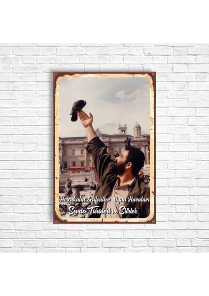 Ahmet Kaya Retro Ahşap Poster