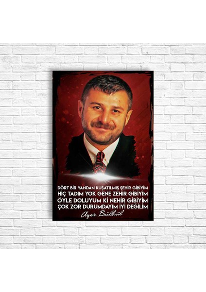 Azer Bülbül Retro Ahşap Poster