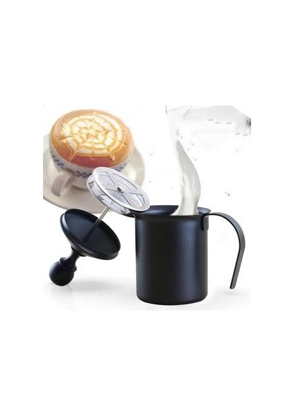 Paslanmaz Çelik Çift Örgü Süt Kreması Köpük Cappuccino Latte Kahve Için Foamer Manuel Süt Frother Kahve Aracı | Sütlü Anneler