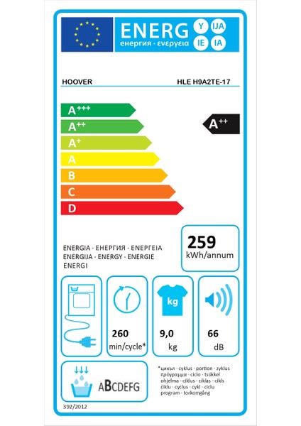 Hle H9A2Te-17 9 Kg Wi-Fi + Bluetooth Bağlantılı Isı Pompalı Kurutma Makinesi