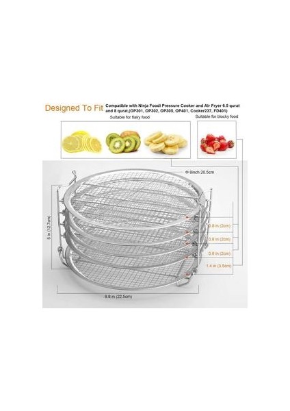 Basınçlı Ocak ve Hava Fritözü, Gıda Sınıfı Paslanmaz Çelik Kurutucu Rafı, 1 Paket / Set | Basınçlı Tencere(Yurt Dışından)