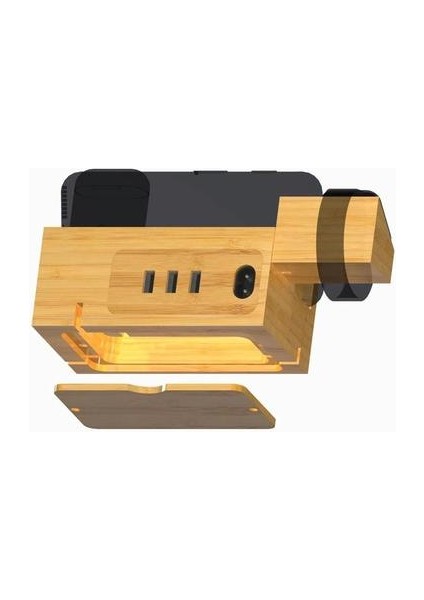 Ahşap Bambu 3 Limanlar Cep Telefonu Için USB Standı Izle Kulaklık Evrensel Masaüstü Tutucu Şarj Dock Istasyonu Braketi | Telefon Tutucular ve standları (Ingiltere Fişi)(Yurt Dışından) fırsatları