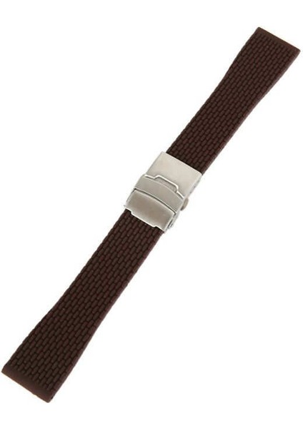 Çikolata Kahverengi Kauçuk Silikon Saat Kordonu 20MM Slikon Kayış