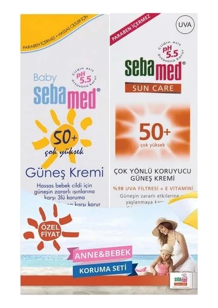 Aile Boyu Güneş Kremi Güneş Baby Spf50 Krem 75 Ml +Spf 50+ Çok Yönlü Koruyucu Güneş Kremi 75 Ml