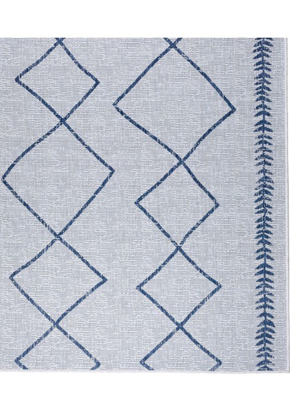 Fresco Ekru Lacivert İskandinav Jüt Yıkanabilir Halı Kilim Balkon Teras Salon Koridor Halısı 22563A modelleri