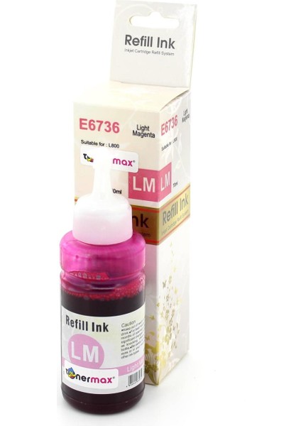 Epson T6736 / L800 / L805 / L810 / L850 / L1300 / L1800 Açık Kırmızı Muadil Mürekkep Tüpü 70ML