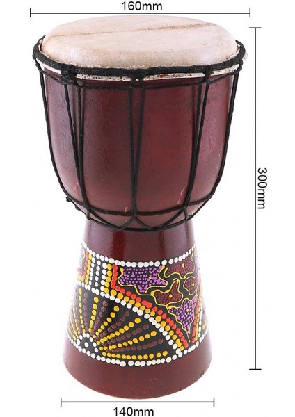 Djembe Davul Darbuka Renkli Afrika El Yapımı 30CM Çocuk Bongo Kongo