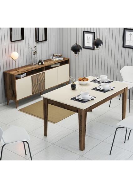 Variant Milan Yemek Odası Takımı - Ceviz / Krem