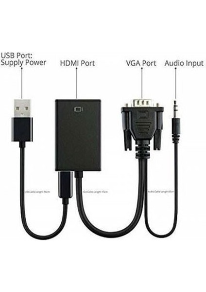 VGA To Hdmı Çevirici VGA Audio - Hdmı Çevirici Kablo