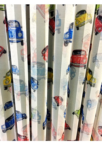 Arabalı 1/2,5 Normal Pile Tül Perde Tek Kanat - Ekru 160 X 200 Cm