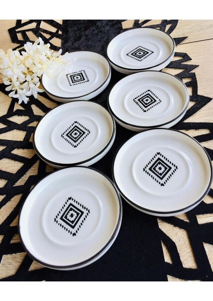 Kilim Desen 6 Lı Çay Tabağı