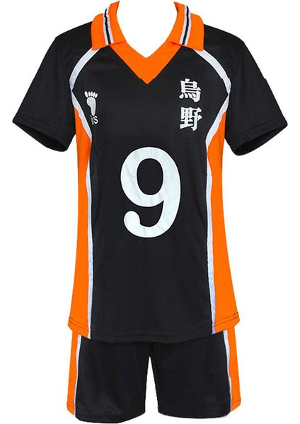 Haikyuu Shouyou Hinata Karasuno Jersey Cosplay Kostüm - Siyah (Yurt Dışından)