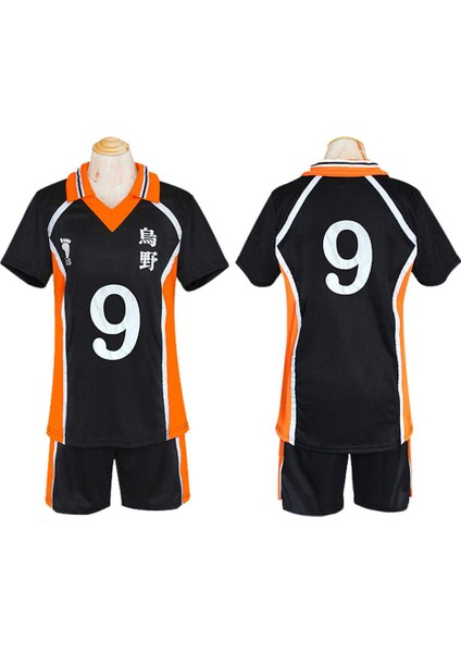 Haikyuu Shouyou Hinata Karasuno Jersey Cosplay Kostüm - Siyah (Yurt Dışından)