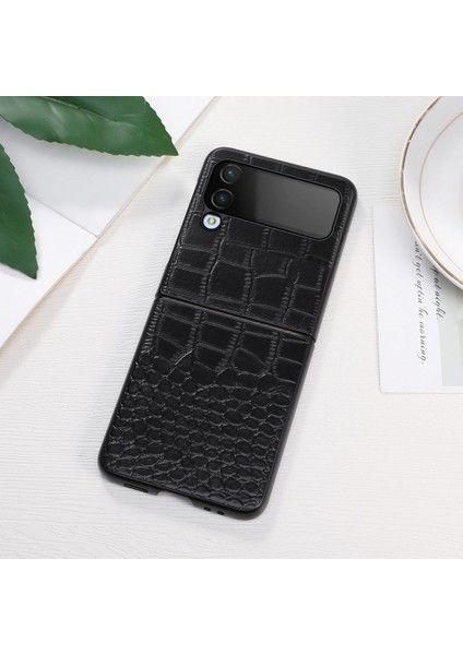 Samsung Galaxy Z Flip4 Siyah Için Timsah Deri Kılıf ( Yurt Dışından) fiyatları