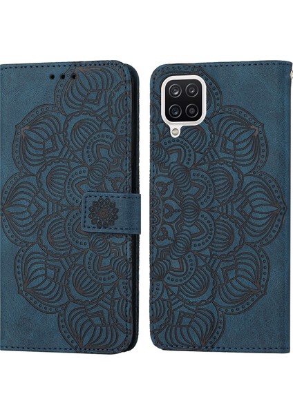 Samsung Galaxy A12 Mavi Için Mandala Kabartmalı Dava Kılıf ( Yurt Dışından) fırsatları