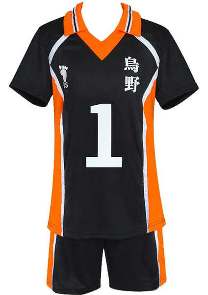 Haikyuu Shoyo Hinata Karasuno Cosplay Kostüm - Siyah (Yurt Dışından)