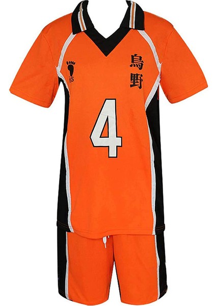 Haikyuu Shouyou Hinata Karasuno Jersey Cosplay Kostüm - Turuncu (Yurt Dışından)