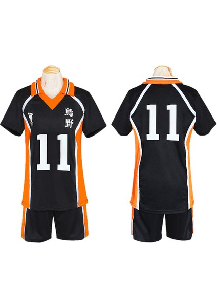 Haikyuu Shouyou Hinata Karasuno Jersey Cosplay Kostüm - Siyah (Yurt Dışından)