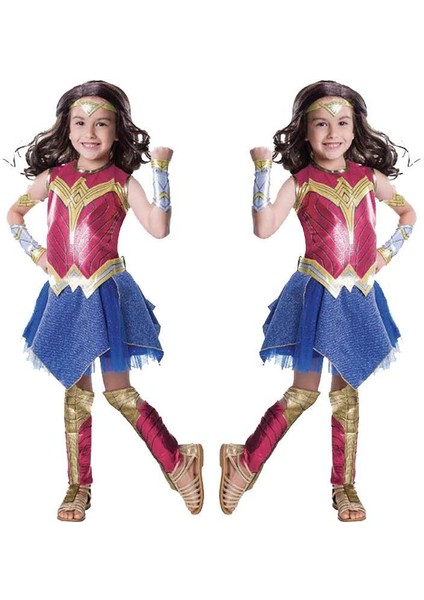 Çocuklar İçin Wonder Girl Cosplay Kıyafet - Kırmızı (Yurt Dışından) modelleri
