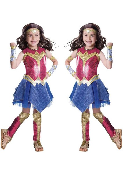 Çocuklar İçin Wonder Girl Cosplay Kıyafet - Kırmızı (Yurt Dışından) fırsatları