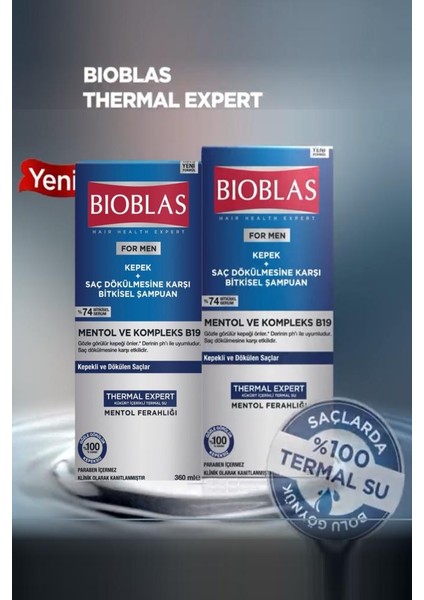 For Men Kepek Saç Dökülmesine Mentol ve Kompleks B19 360 ml x 2 Adet