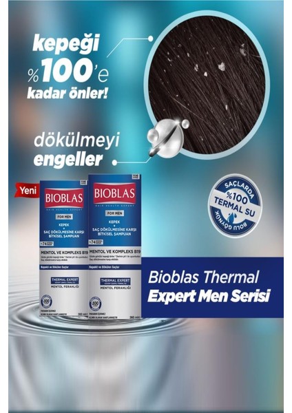 For Men Kepek Saç Dökülmesine Mentol ve Kompleks B19 360 ml x 2 Adet