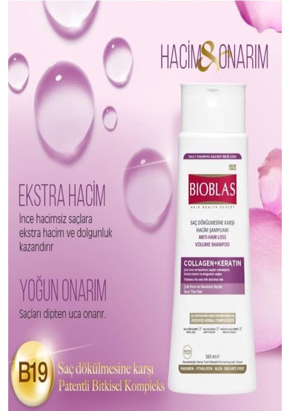 Collagen&keratin Şampuan 360 Ml+Saç Şekillendirici Bakım Kremi 250 ml fiyatları