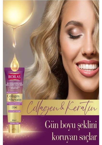 Collagen&keratin Şampuan 360 Ml+Saç Şekillendirici Bakım Kremi 250 ml modelleri