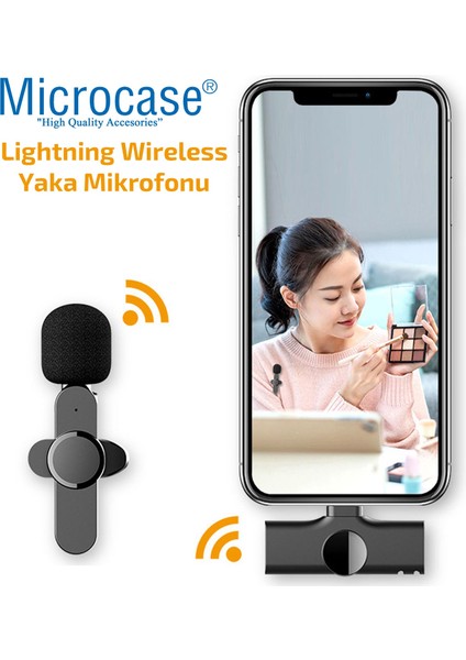 Type-C Android Girişli Kablosuz Yaka Mikrofonu Tiktok Canlı Yayın Youtube Mikrofon