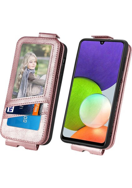 Yue Store Samsung Galaxy A22 4G Pembe Deri Kılıf (Yurt Dışından)